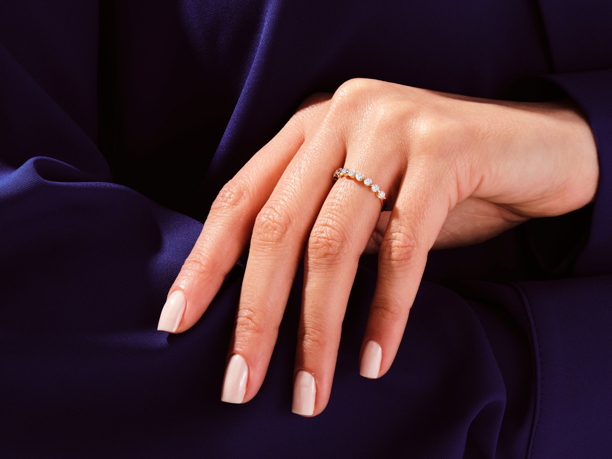 Floating Nine Stone Moissanite Anniversary Band (0.45 CT TW)