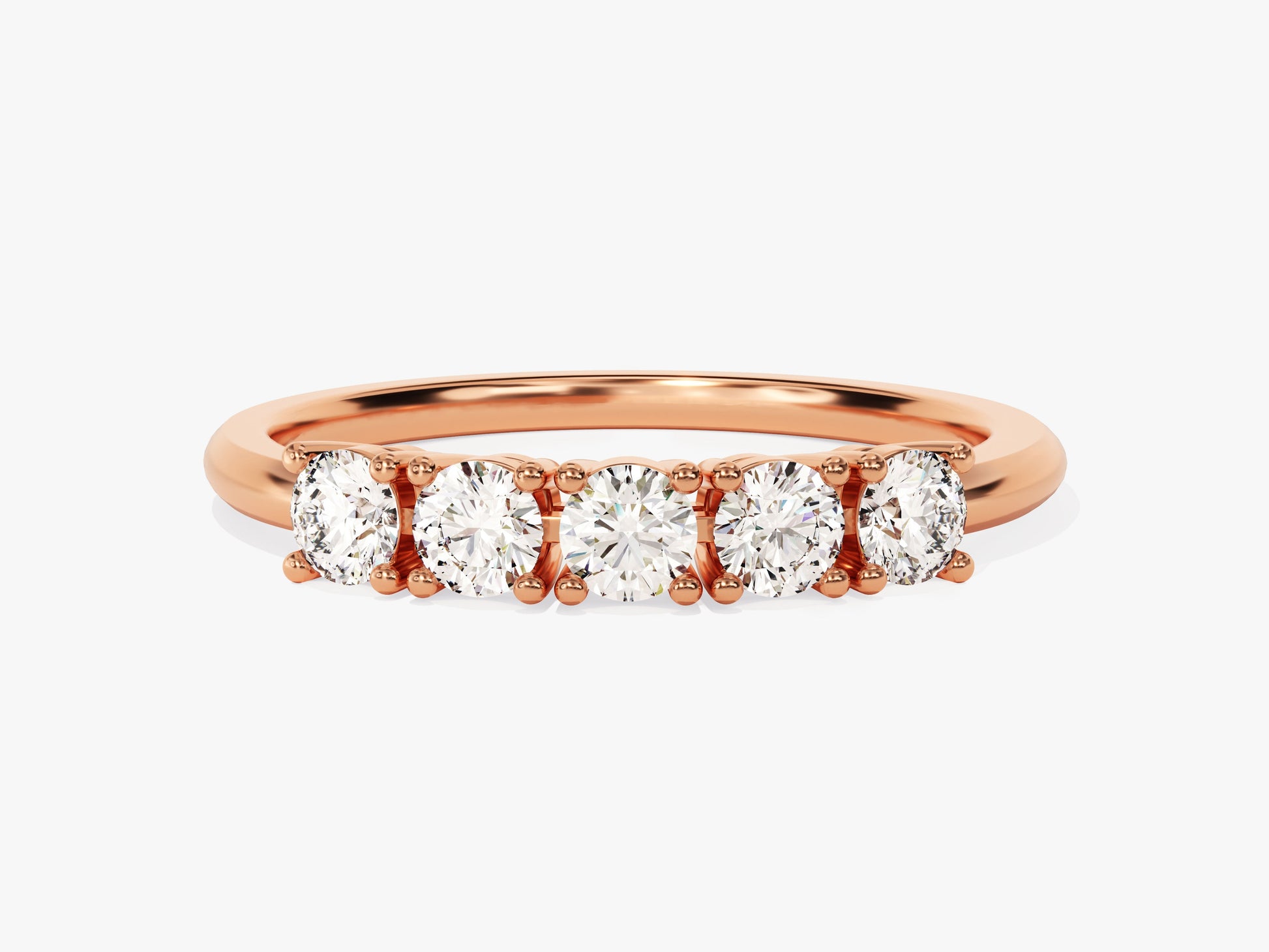 Five Stone Basket Moissanite Anniversary Band (0.50 CT TW)