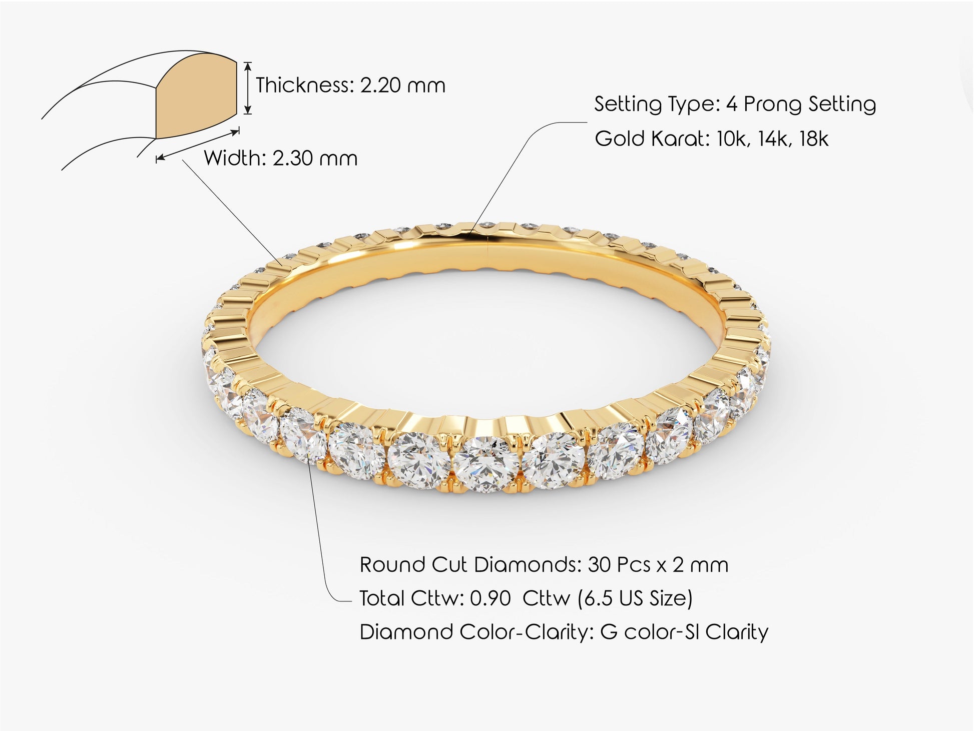 White, Rose, Yellow, 14k Gold, 18k Gold