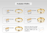 White, Rose, Yellow, 14k Gold, 10k Gold, 18k Gold, 2mm Beveled Edge Wedding Ring - Matte Brushed with Available Width Options 