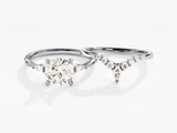 Cluster Accent Round Moissanite Bridal Set with Marquise Ring (1.50 CT)