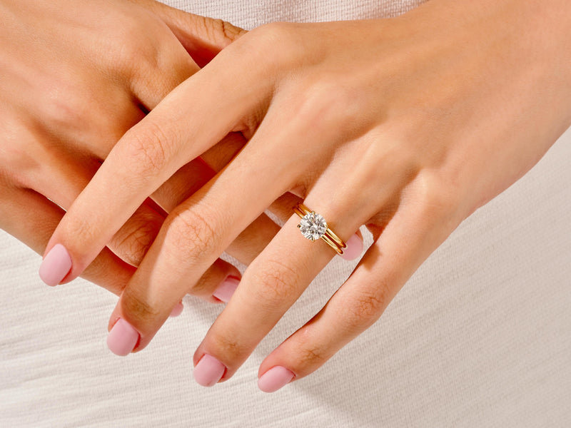 4-Prong Round Solitaire Lab Grown Diamond Bridal Set (1.50 CT)