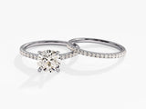 Pave Set Round Moissanite Bridal Set (1.50 CT)