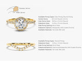 Round Halo Moissanite Bridal Set with Curved Moissanite Band (1.00 CT)
