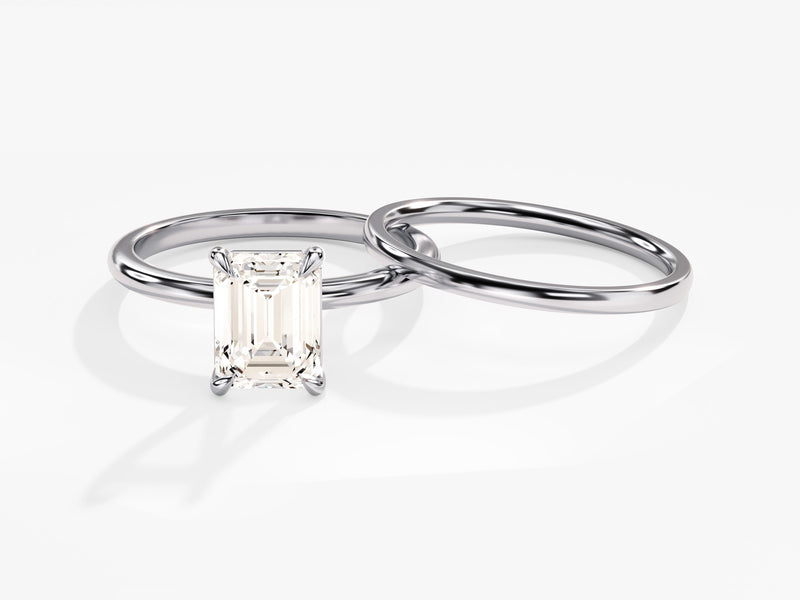 Emerald Cut Solitaire Moissanite Bridal Set (1.50 CT)