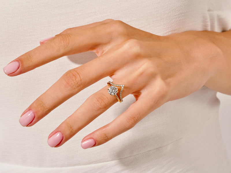 Curved Lab Grown Diamond Band Bridal Set (1.50 CT)