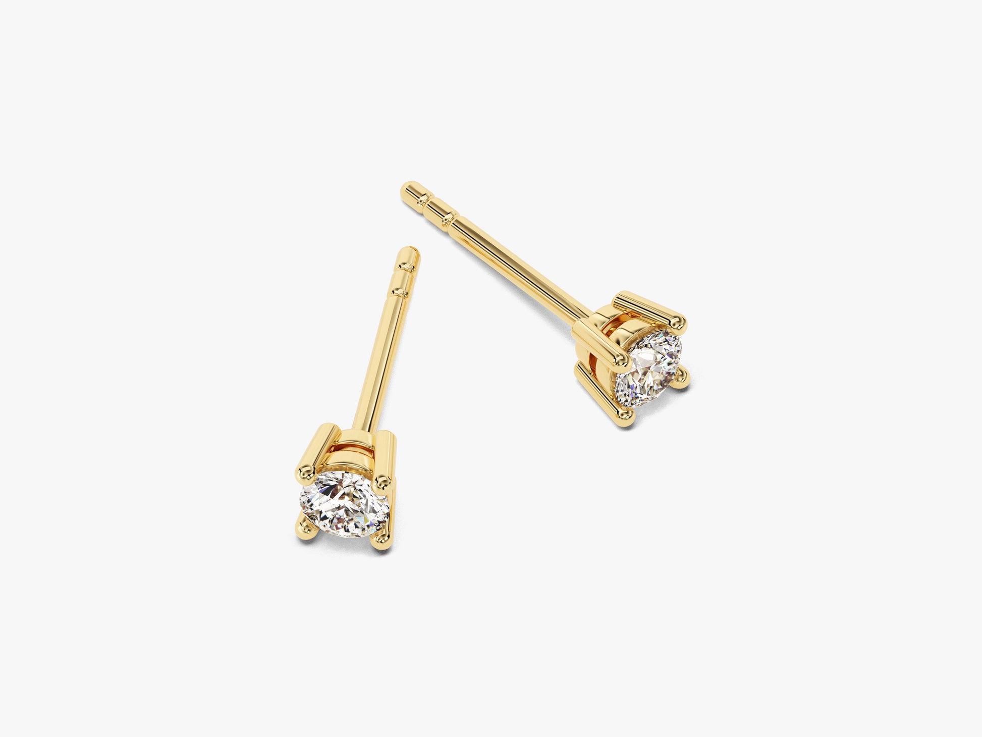 14k Gold Round Cut Lab Grown Diamond Stud Earrings (0.25 ct tw)