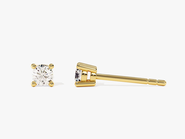 14k Gold Round Cut Lab Grown Diamond Stud Earrings (0.25 ct tw)