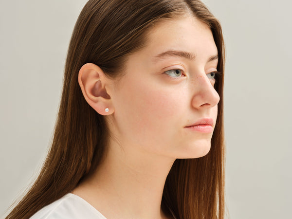 14k Gold Round Cut Lab Grown Diamond Stud Earrings (0.75 ct tw)
