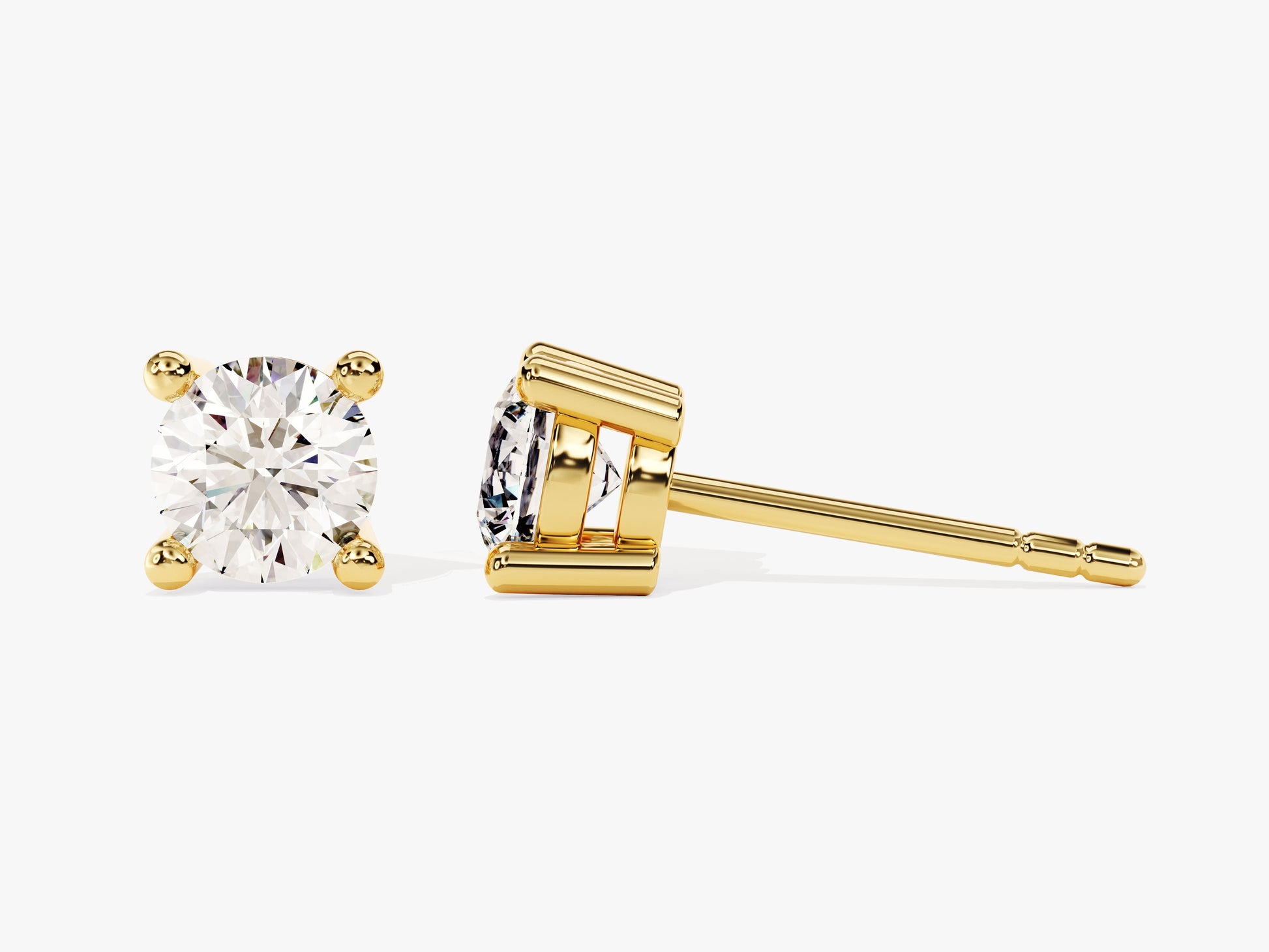 14k Gold Round Cut Lab Grown Diamond Stud Earrings (1.00 ct tw)