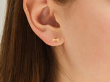 14k Gold Dog Bone Stud Earrings