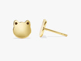 14k Gold Kitten Stud Earrings