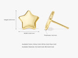 14k Gold Star Stud Earrings