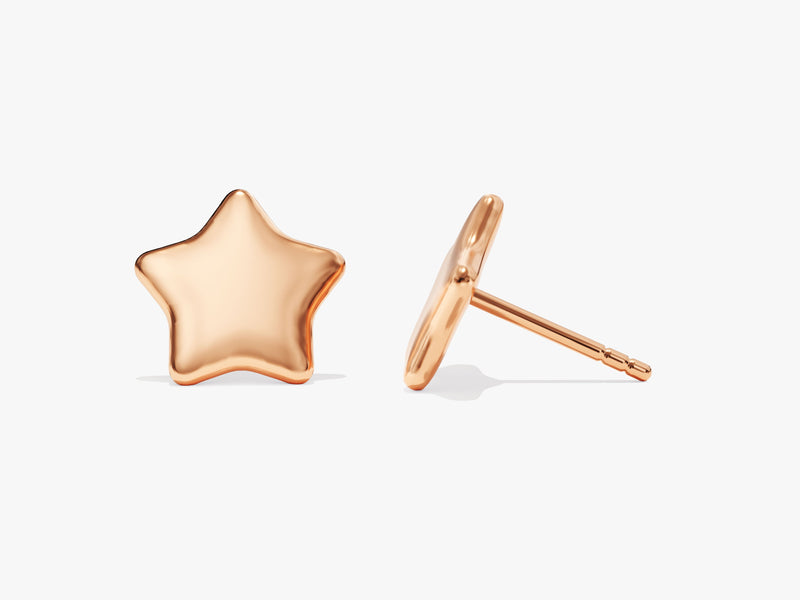 14k Gold Star Stud Earrings