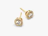 14k Gold Round Halo Lab Grown Diamond Stud Earrings (0.66 ct tw)