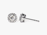 14k Gold Round Halo Lab Grown Diamond Stud Earrings (0.66 ct tw)