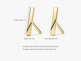 14k Gold Bar Stud Earrings