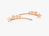 14k Gold Star Crawler Earrings