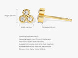 14k Gold Trio Bezel Cluster Diamond Stud Earrings (0.12 ct tw)