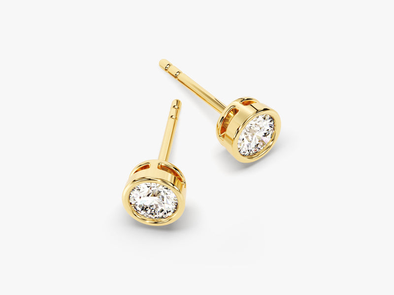 14k Gold Bezel Set Lab Grown Diamond Stud Earrings (0.50 ct tw)