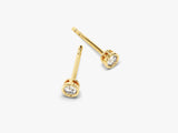 14k Gold Bezel Set Moissanite Stud Earrings (0.10 ct tw)
