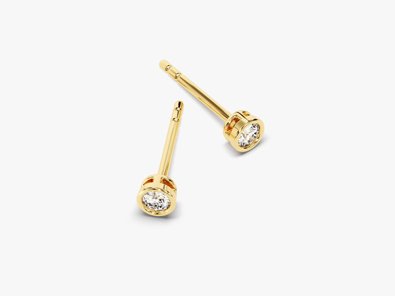 14k Gold Bezel Set Lab Grown Diamond Stud Earrings (0.10 ct tw)