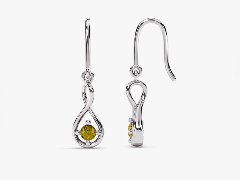 Infinity Birthstone Drop Earrings - Gold Vermeil