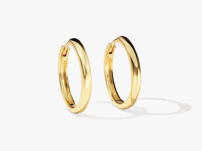 14k Gold Medium Plain Hoop Earrings