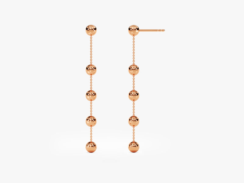 14k Gold Ball Drop Earrings