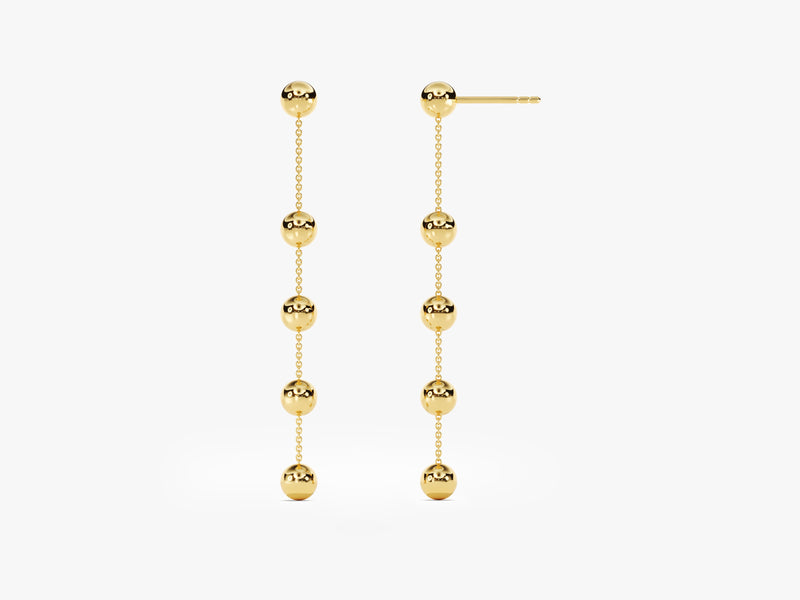 14k Gold Ball Drop Earrings