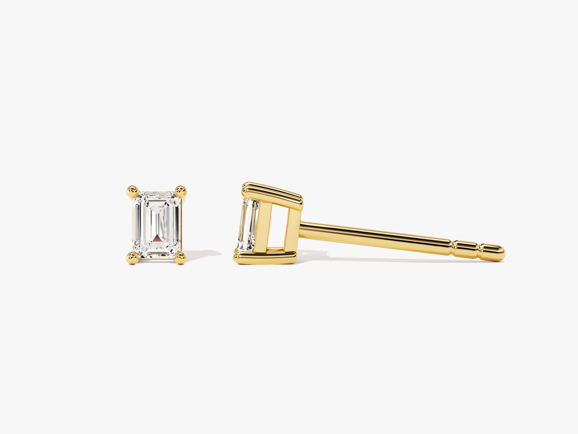 14k Gold Emerald Cut Lab Grown Diamond Stud Earrings (0.25 ct tw)