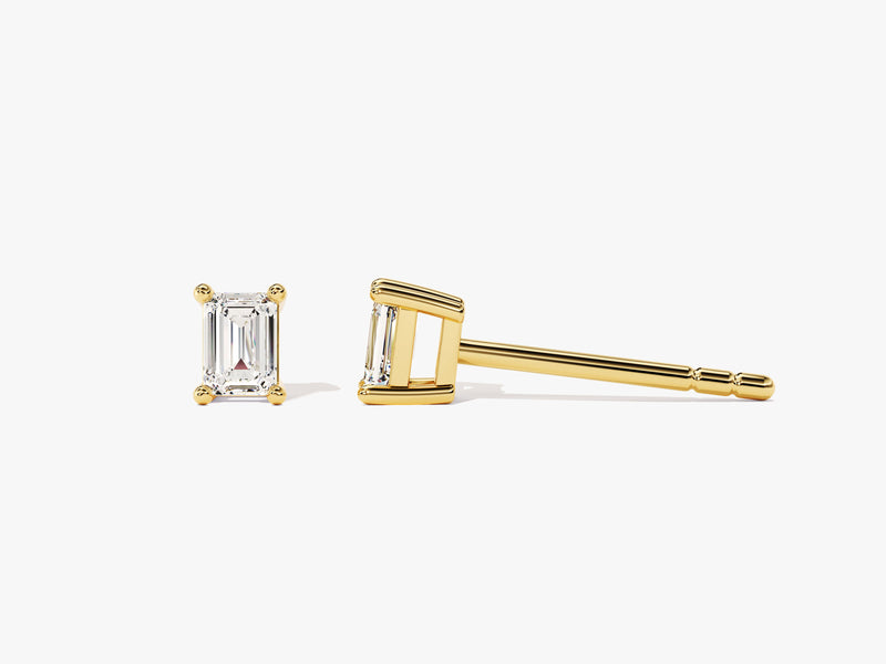 14k Gold Emerald Cut Moissanite Stud Earrings (0.25 ct tw)