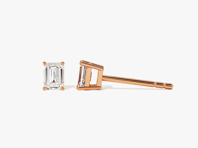 14k Gold Emerald Cut Moissanite Stud Earrings (0.50 ct tw)