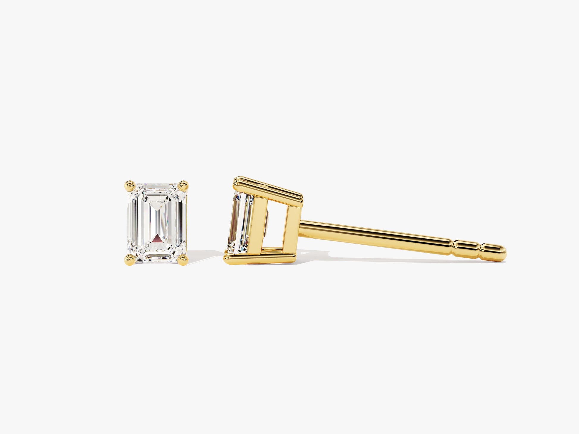 14k Gold Emerald Cut Lab Grown Diamond Stud Earrings (0.50 ct tw)