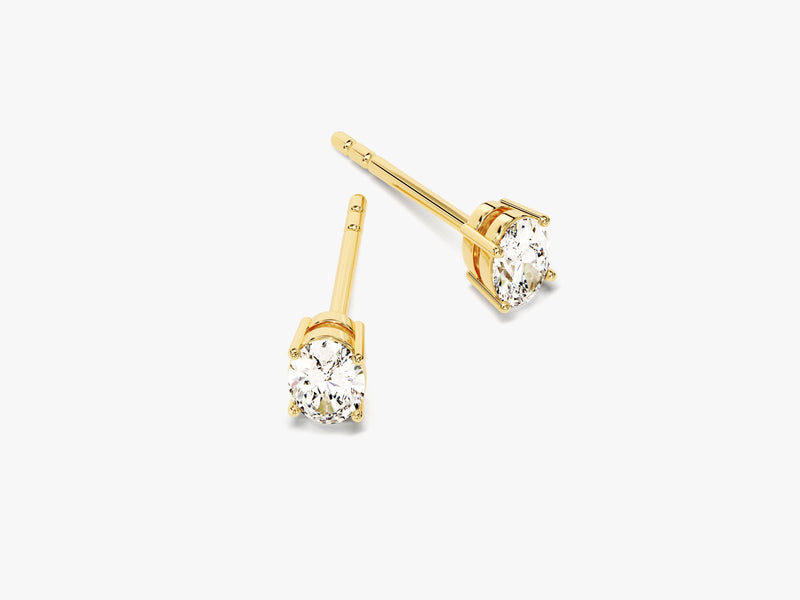 14k Gold Oval Cut Moissanite Stud Earrings (0.50 ct tw)