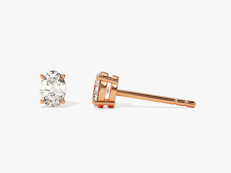 14k Gold Oval Cut Lab Grown Diamond Stud Earrings (0.50 ct tw)