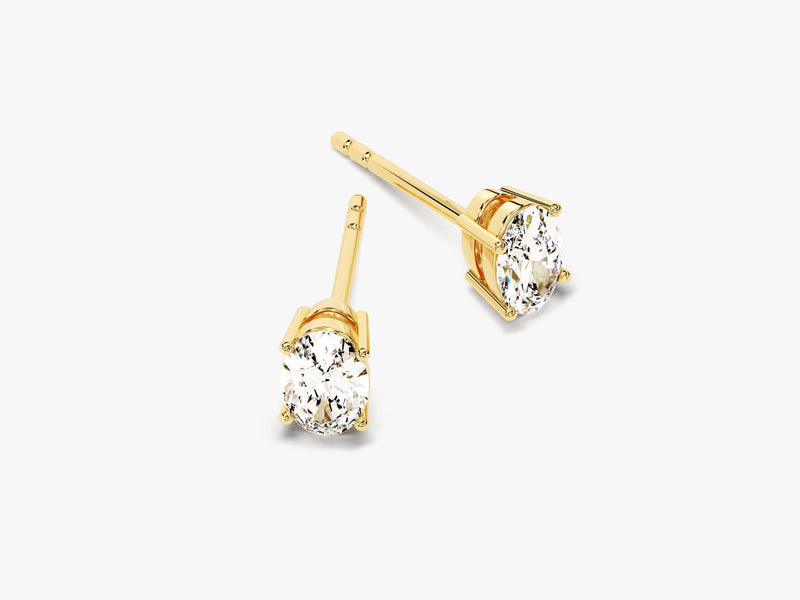 14k Gold Oval Cut Moissanite Stud Earrings (1.00 ct tw)