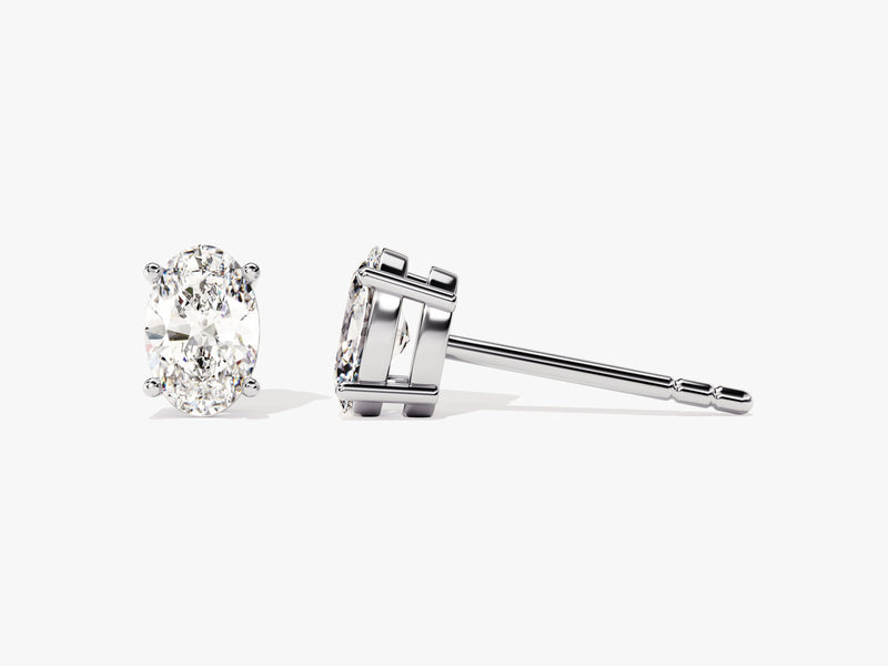 14k Gold Oval Cut Moissanite Stud Earrings (1.00 ct tw)