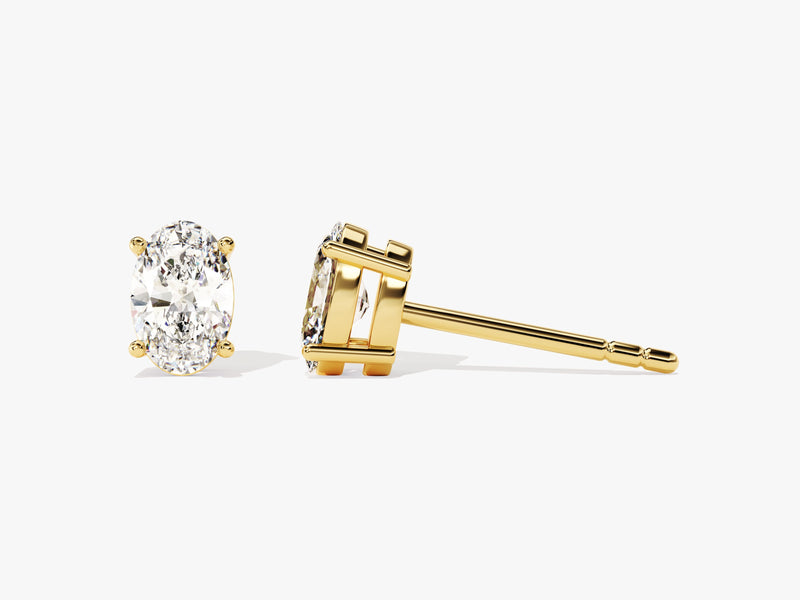 14k Gold Oval Cut Moissanite Stud Earrings (1.00 ct tw)