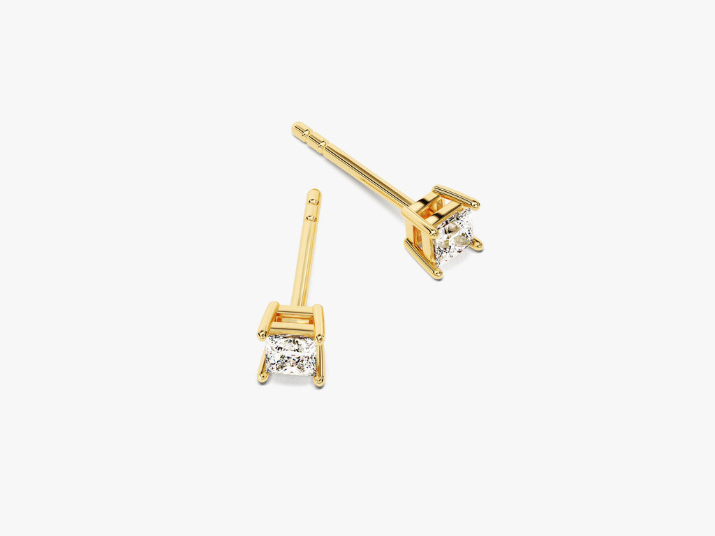 14k Gold Princess Cut Lab Grown Diamond Stud Earrings (0.25 ct tw)