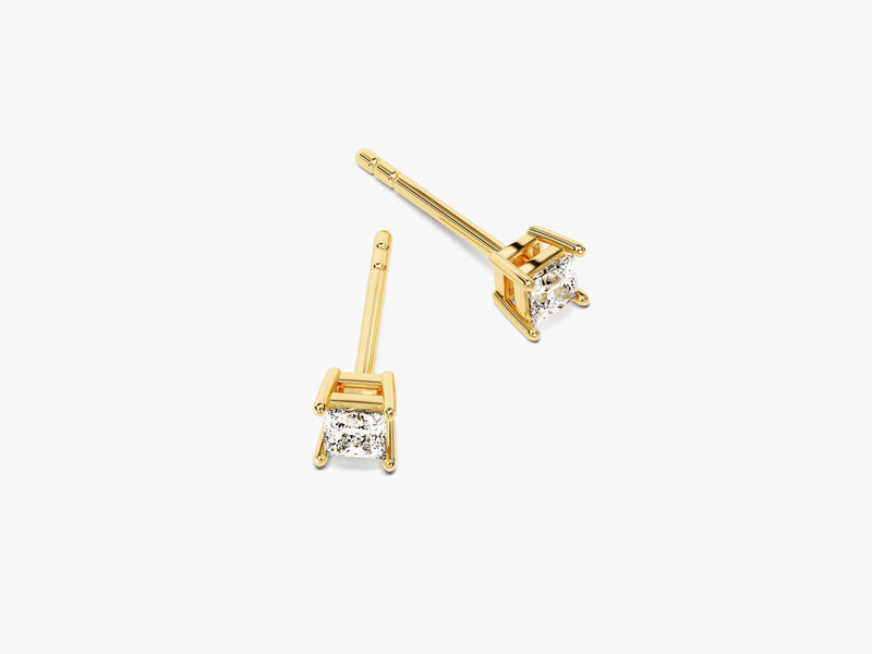 14k Gold Princess Cut Lab Grown Diamond Stud Earrings (0.25 ct tw)