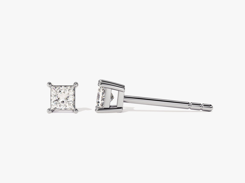 14k Gold Princess Cut Moissanite Stud Earrings (0.25 ct tw)