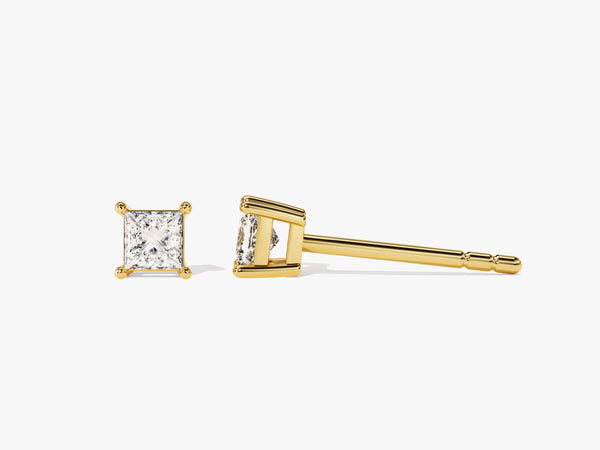 14k Gold Princess Cut Lab Grown Diamond Stud Earrings (0.25 ct tw)