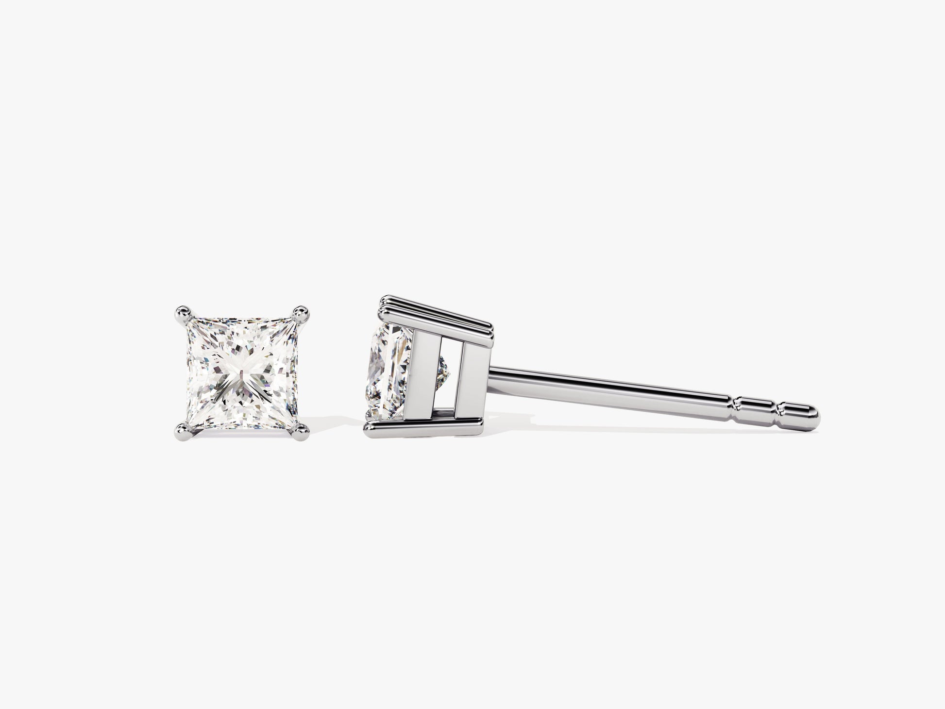 14k Gold Princess Cut Lab Grown Diamond Stud Earrings (0.50 ct tw)
