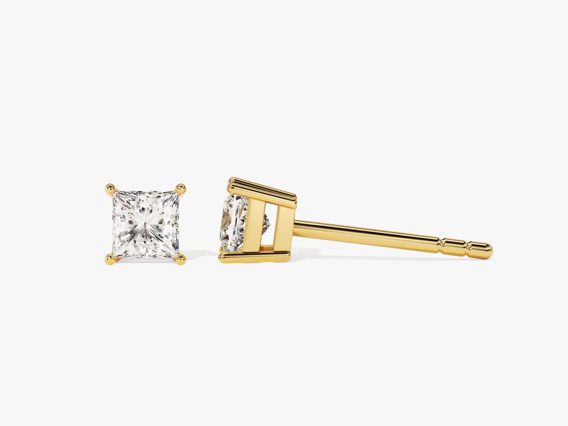 14k Gold Princess Cut Lab Grown Diamond Stud Earrings (0.50 ct tw)