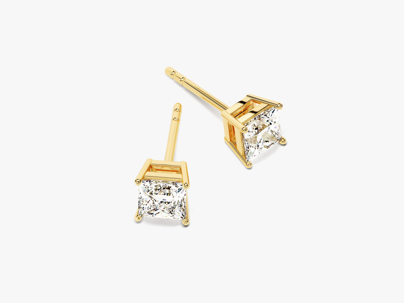 14k Gold Princess Cut Lab Grown Diamond Stud Earrings (1.00 ct tw)