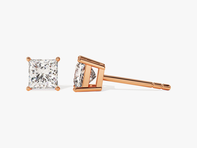 14k Gold Princess Cut Lab Grown Diamond Stud Earrings (1.00 ct tw)