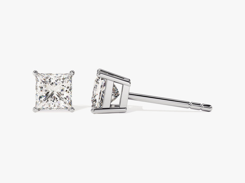 14k Gold Princess Cut Moissanite Stud Earrings (1.00 ct tw)