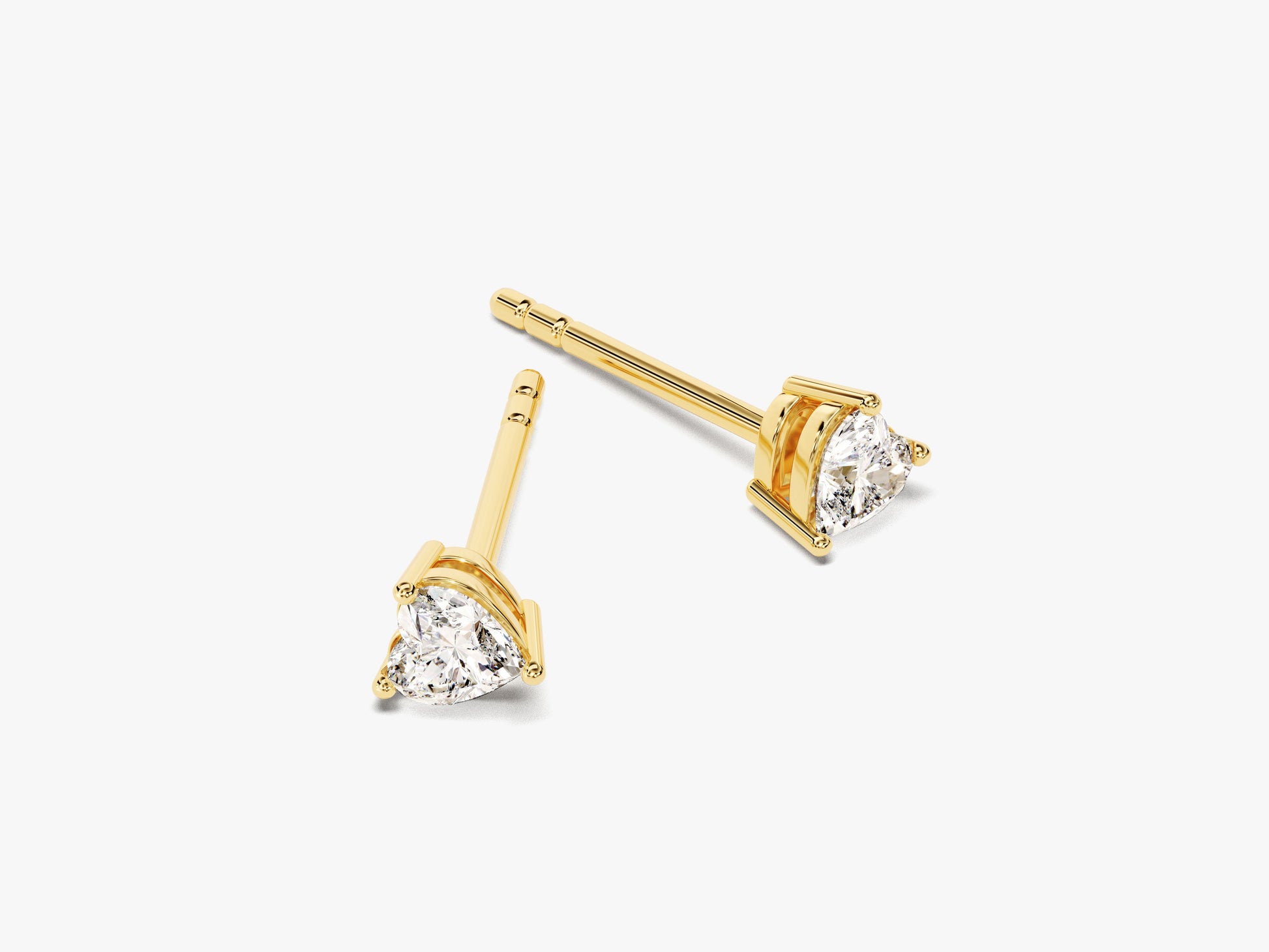 14k Gold Heart Cut Lab Grown Diamond Stud Earrings (0.25 ct tw)