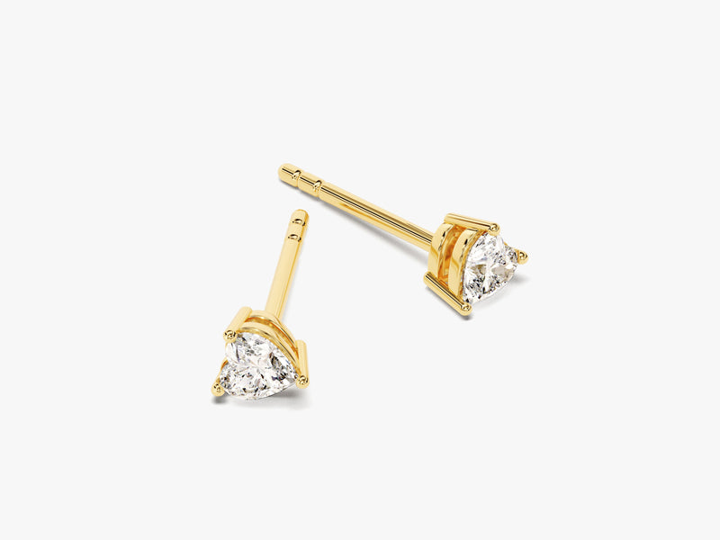 14k Gold Heart Cut Moissanite Stud Earrings (0.25 ct tw)